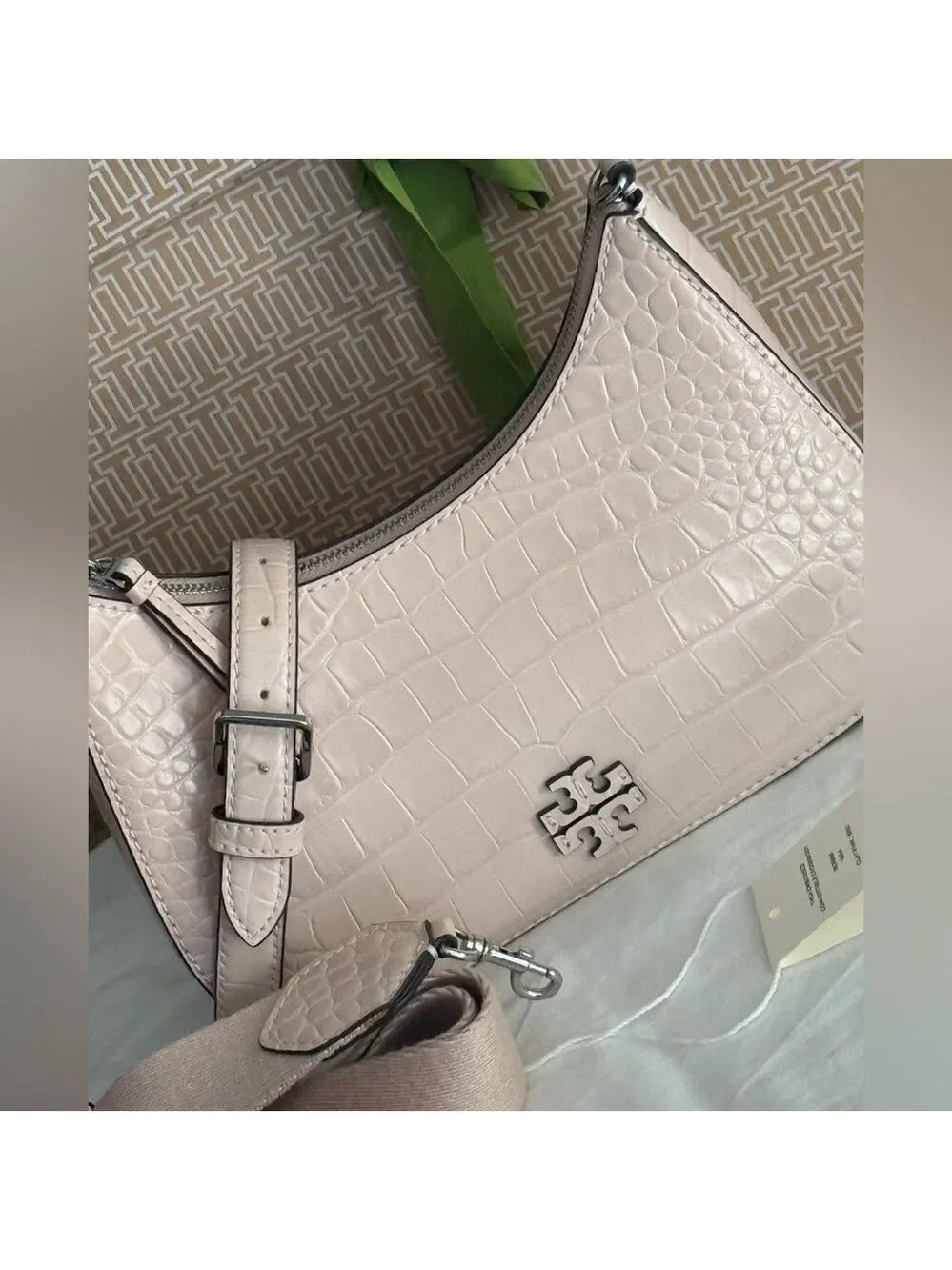 478$! Tory Burch - Thea Embossed Convertible Crossbody, Clay Pink